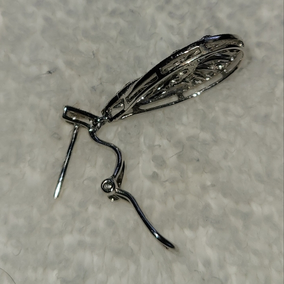 White 14K Gold with Dimonds earrings - Picture 9 of 16